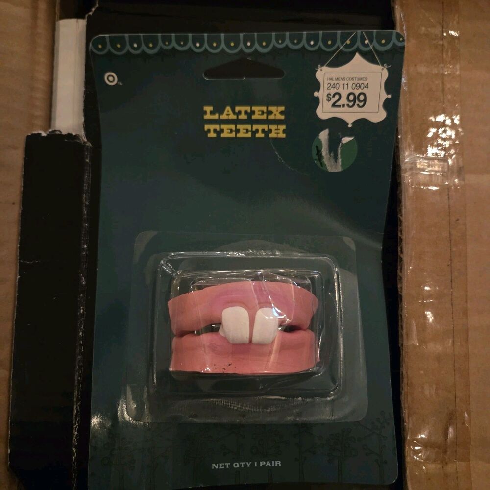Vintage 2005 Target Latex Fake Teeth Gums Halloween Costume Prop Sealed NOS